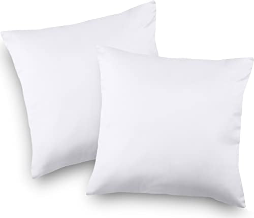 Throw Pillows Insert (Pack of 2, White) - 18 x 18 Inches