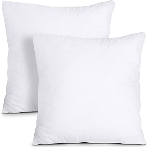 Throw Pillows Insert (Pack of 2, White) - 18 x 18 Inches