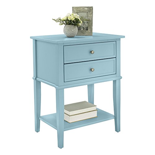 Ameriwood Home Franklin Accent Table 2 Drawers, Blue