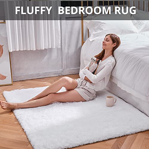 White Area Rugs for Bedroom