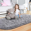 Noahas Grey Fluffy Rugs for Bedroom,2'X 5' Oval Ultra Soft Bedroom Rugs,Small Throw Rugs, Kids Room Carpet Modern Shaggy Area Rugs Home Decor